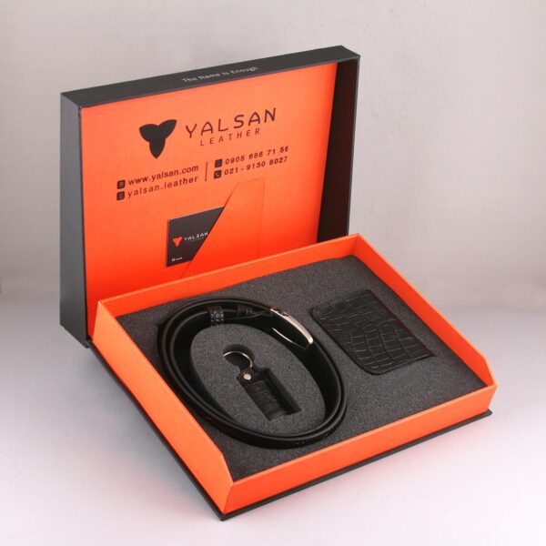 ست هدیه مردانه چرم مدل آیدن کد 127-KAYA-NHL-GC