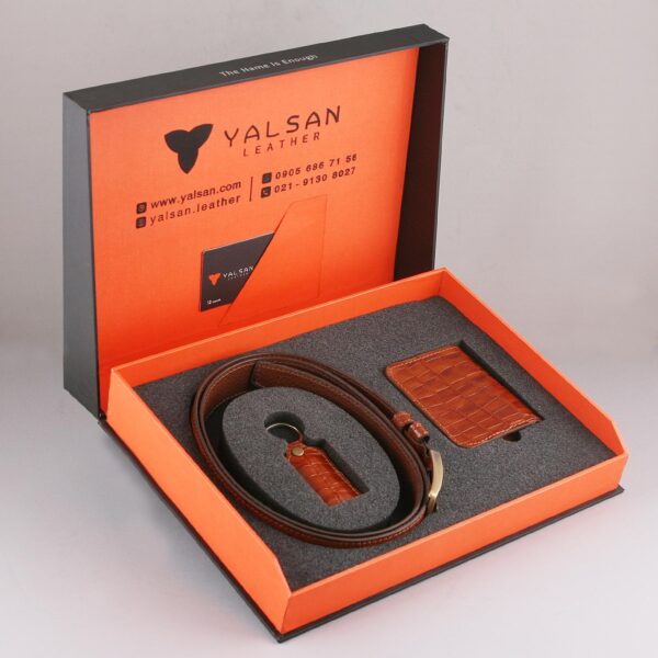 ست هدیه مردانه چرم مدل آیدن کد 127-KAYA-NHL-GC