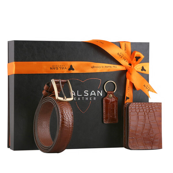 ست هدیه مردانه چرم مدل آیدن کد 127-KAYA-NHL-GC